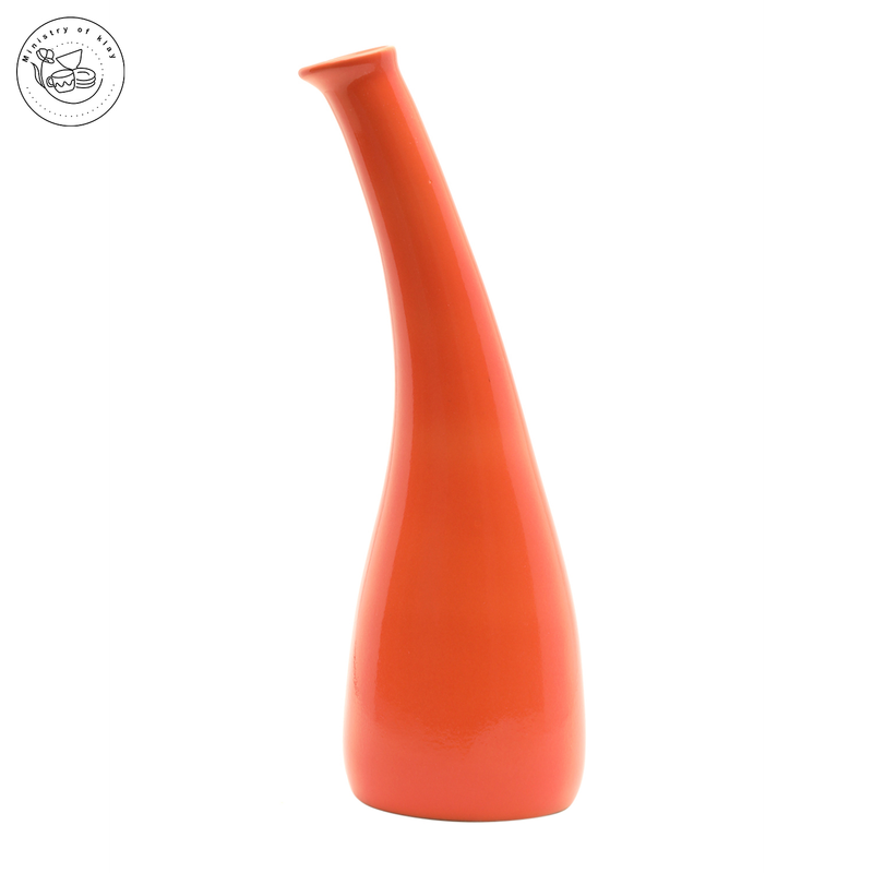 Ministry Of Klay Ceramic Flower Vase Pack of 1 (Orange)