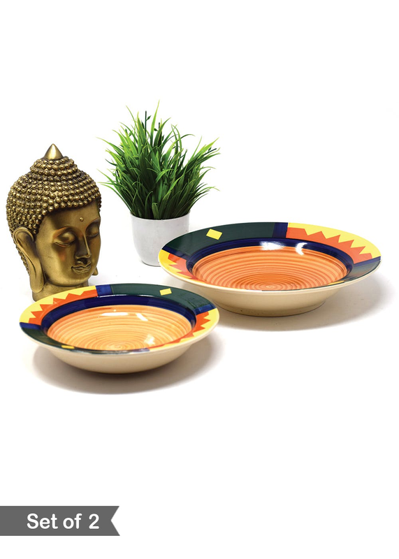 Boho Fiesta Pasta/Appetizer Plates-9.5 inches, Set of 2