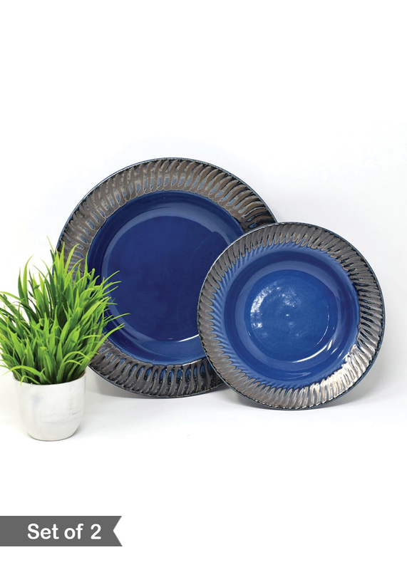 Midnight Blue Pasta/ Appetizer Plates-10 inches, Set of 2